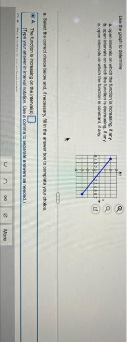 0 Use The Graph To Determine A Open Intervals On Which The Function Is Increasing If Any B Open Intervals On Which T 1