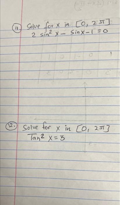 Xd Solue For X In 10 2017 2 Sin X Sin X 1 0 1 Solve For X In Co 2 It Tan2 X 5 X 1