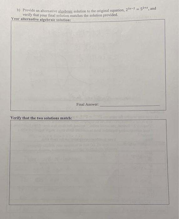 Problem 2 A One Way To Solve The Equation 23x 2 52 Is Provided Below Justify And Explain Each Step In The Solutio 2