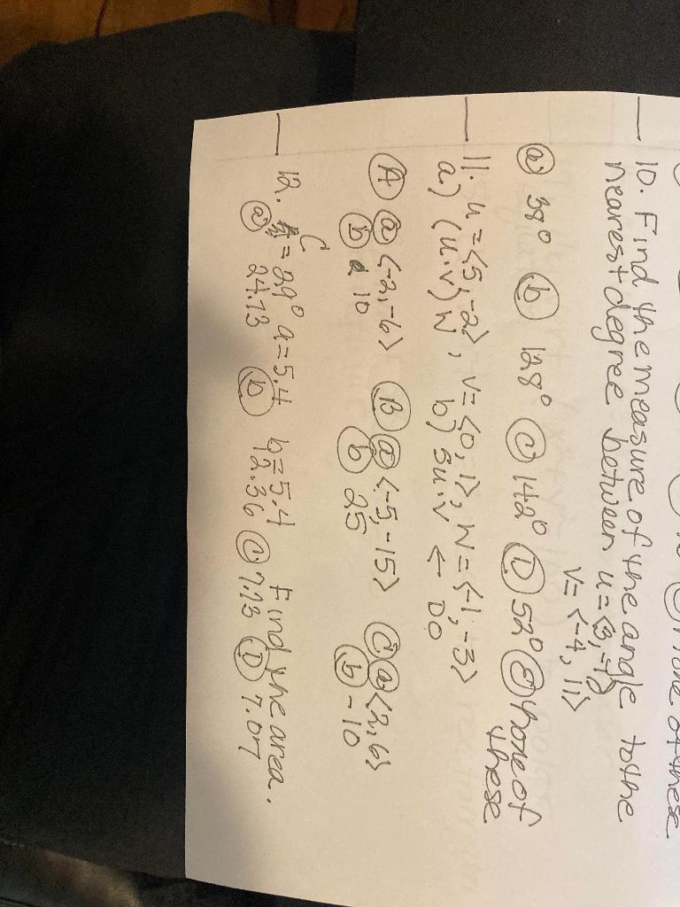 10 Find The Measure Of The Angle Toshe Nearest Degree Between Uz6 75 V 4 Tid 990 1980 142 53 Home Of B 152 1 1