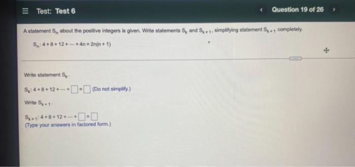 Test Test 6 Question 19 Of 26 A Statements About The Positive Integers Is Given Write Statements Sy And 8 1 Simp 1