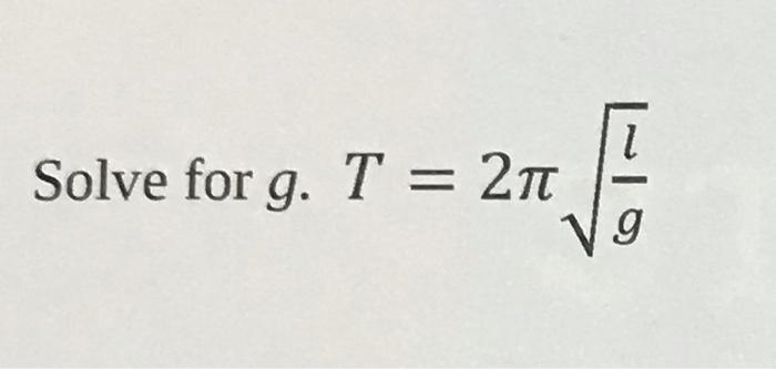 Solve For G T 21 V9 1