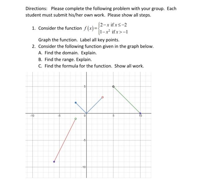 Directions Please Complete The Following Problem With Your Group Each Student Must Submit His Her Own Work Please Sho 1