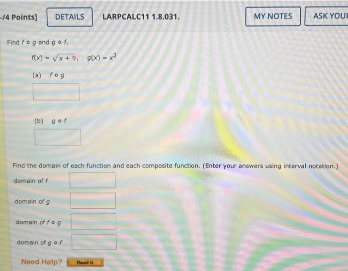 8 0 1 Points Details Previous My Notes Ask Your Teacher Evaluate The Function For The Given Values G X 3 2 2