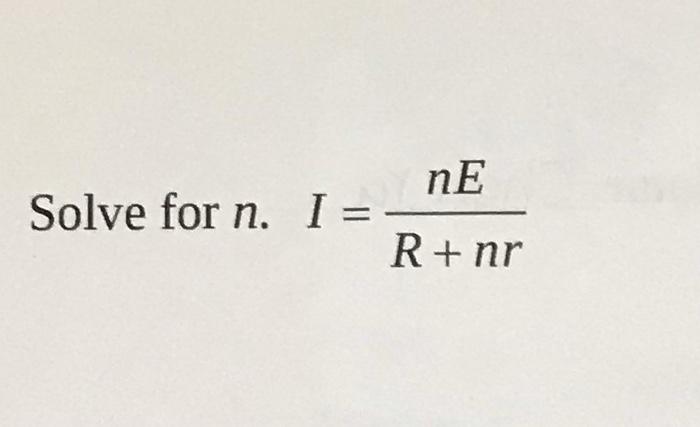Solve For X Y X 2 2 2 Ne Solve For N I R Nr 2