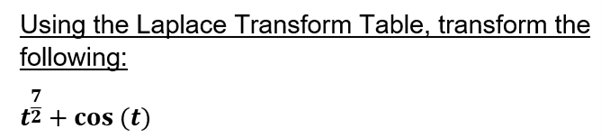 Using The Laplace Transform Table Transform The Following 7 T2 Cos T 1