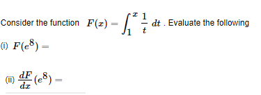 Dt Evaluate The Following T Consider The Function F Z 5 X 1 F 8 De 68 11 1