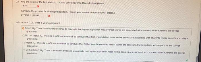 The College Board Provided Comparisons Of Scholastic Aptitude Test Sat Scores Based On The Highest Level Of Education 3