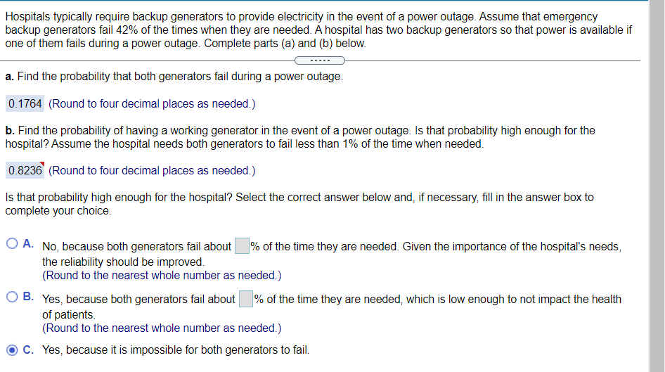 Hospitals Typically Require Backup Generators To Provide Electricity In The Event Of A Power Outage Assume That Emergen 1