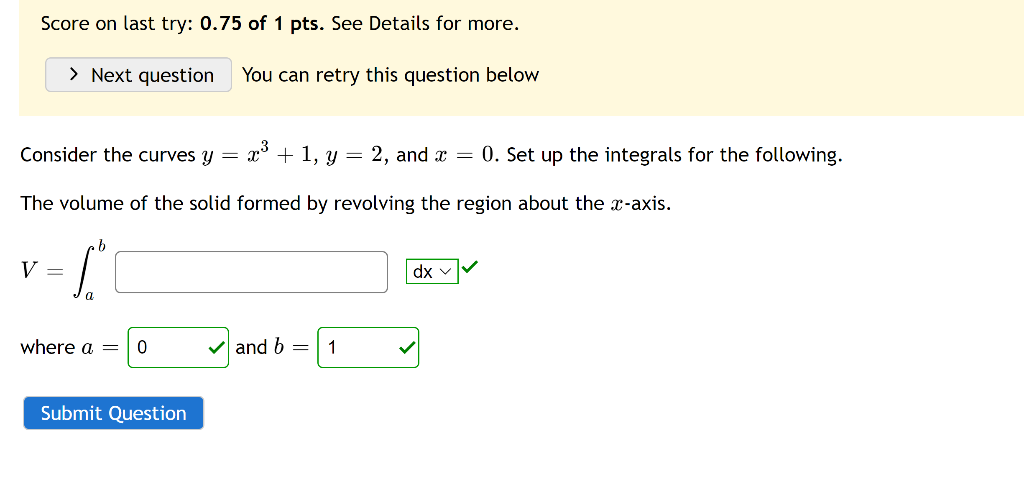 Score On Last Try 0 75 Of 1 Pts See Details For More Next Question You Can Retry This Question Below Consider The C 1