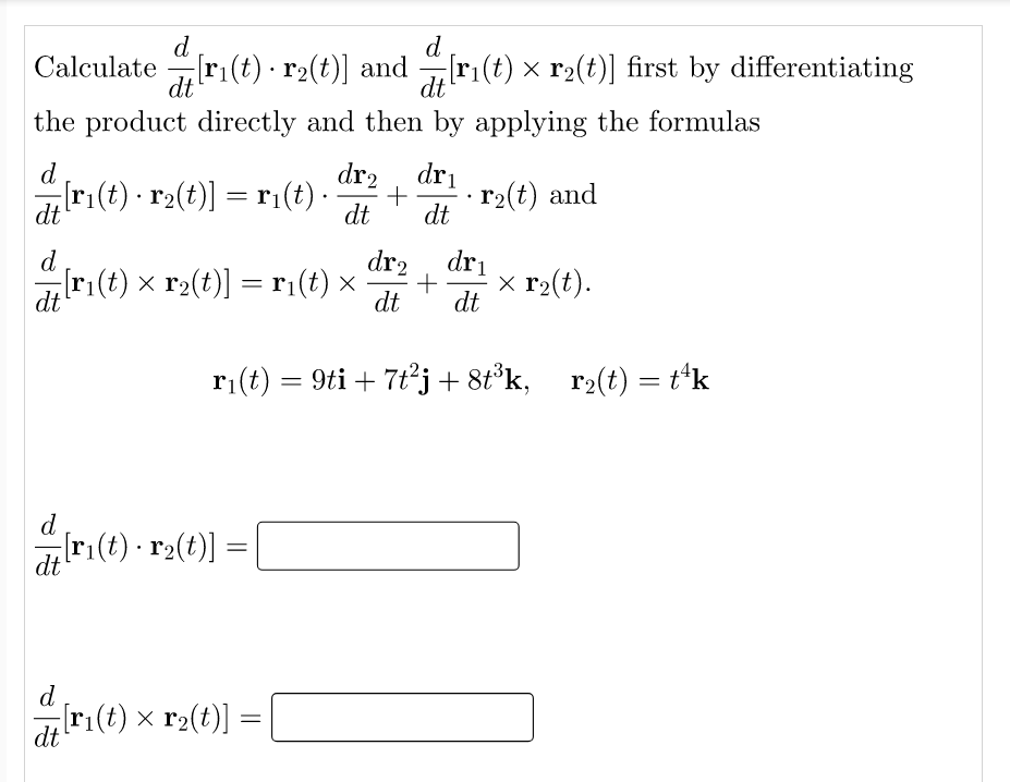 D D Calculate Dt Rit Atri T Rz T And At Ri T X R2 T First By Differentiating Dt The Product Directly And Then 1