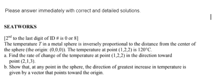 Please Answer Immediately With Correct And Detailed Solutions 1 Seatworks 2nd To The Last Digit Of Id Is 0 Or 8 The 1
