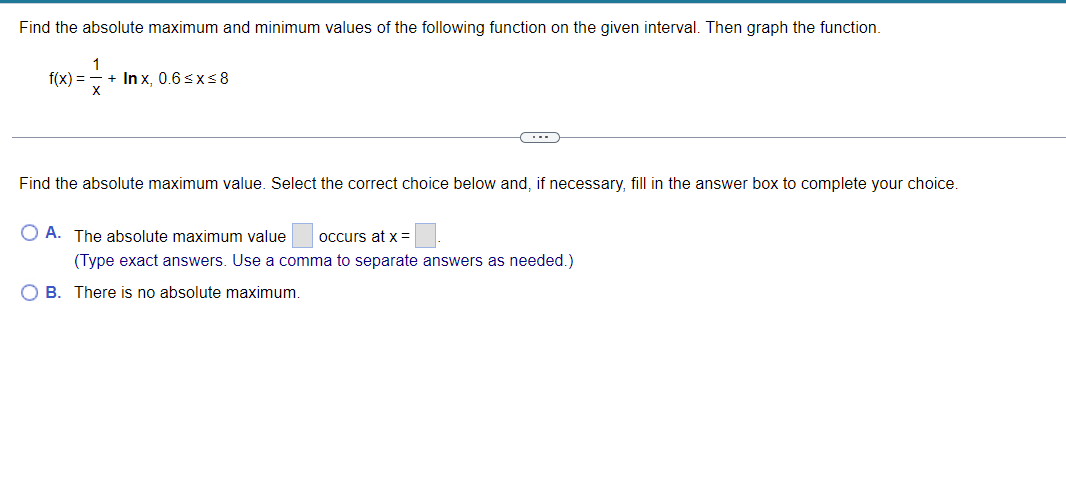 Find The Absolute Maximum And Minimum Values Of The Following Function On The Given Interval Then Graph The Function F 1