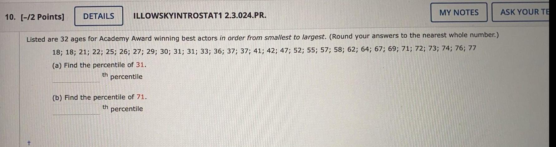 My Notes Ask Your Te 10 12 Points Details Illowskyintrostat1 2 3 024 Pr Listed Are 32 Ages For Academy Award Winnin 1