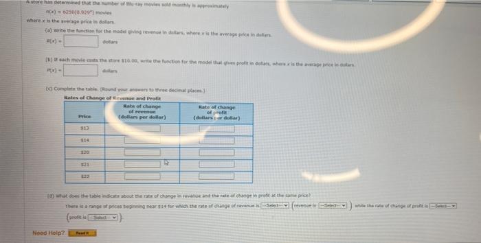 Write A Derivative Formula For The Function A 14 F X 78x 197 1 7 68e 0 85x F X 1 Need Help H Read It 3