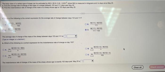 The Body Mas La Certain Type Of Sheep Con Testmoted By Mco200 0 001 Were Measured In Ktogram And Tiadays Since May 25 1