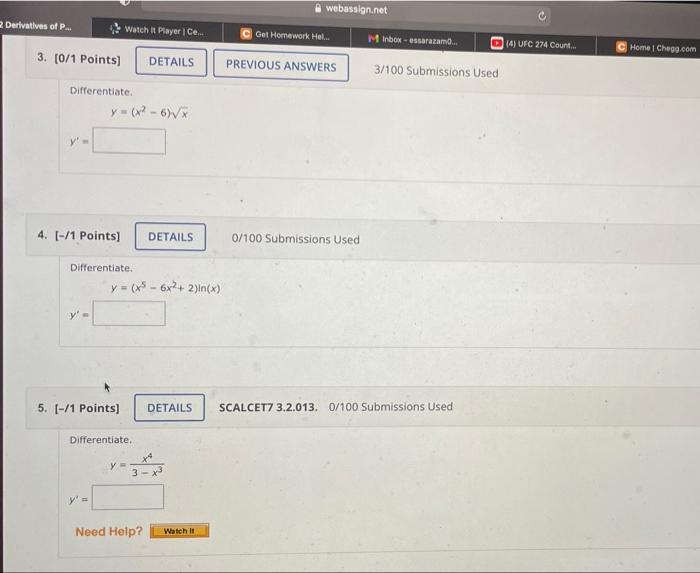 Webassign Net 2 Derivatives Of P Watch It Player Ce Get Homework Hel M Inbox Essarazamo 4 Ufc 274 Count Home 1