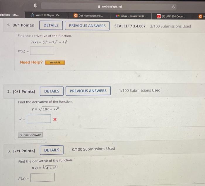 A Webassign Net Ain Rule Ma Watch It Player Ce Get Homework Hel M Inbox Essaruzamo 4 Ufc 274 Count H 1 1