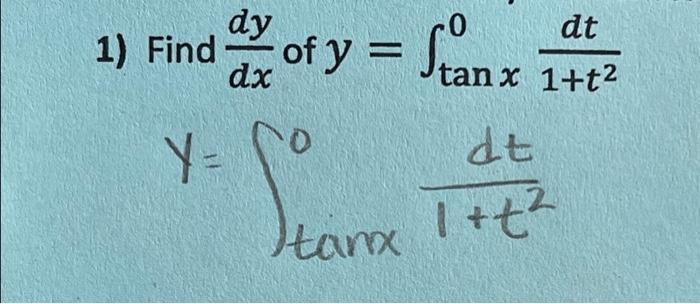 1 Find Of Y Stanx 1402 Y Dt Dy Dx T2 0 Y Dt Soome Itanx 1 T2 1