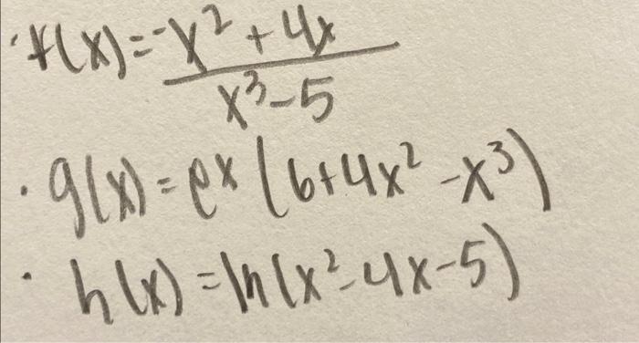 Use Derivative Rules To Find The Derivative Of The Following Functions Simplify 1