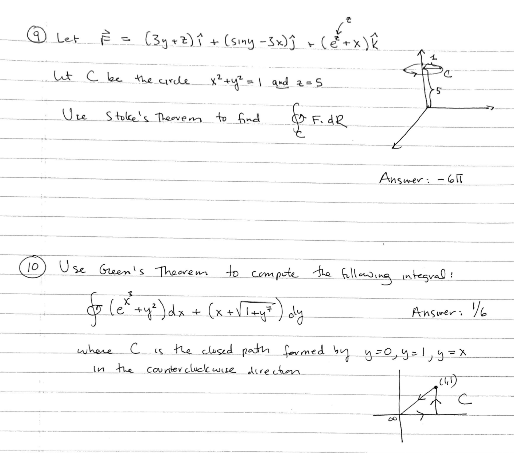 Let E 3y Z Siny 3x Cotx E Ut C Be The Circle C X Y 1 And Z 5 5 Use Stoke S Theavem To Find F 1