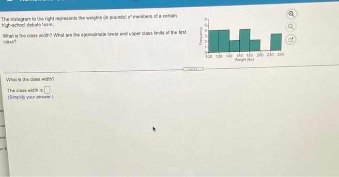 The Histogram To The Right Represents The Weights In Pounds Of Members Of A Certain High School Debate Team What Is Th 1