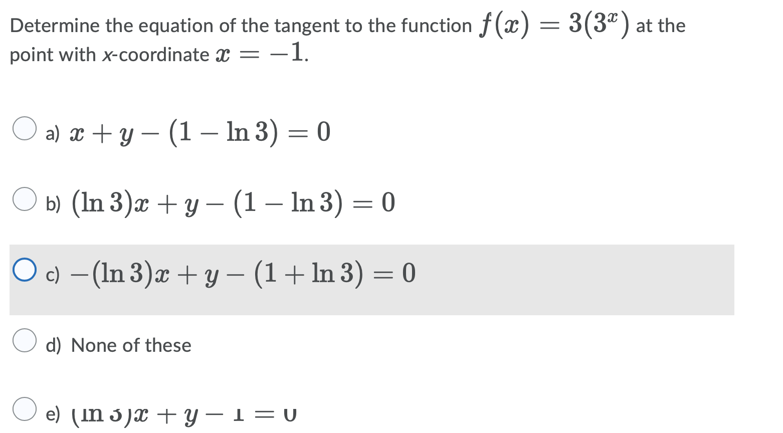Determine The Equation Of The Tangent To The Function F X 3 32 At The Point With X Coordinate 1 A X Y 1 I 1