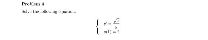 Problem 4 Solve The Following Equation Var Va Y Y 1 2 1