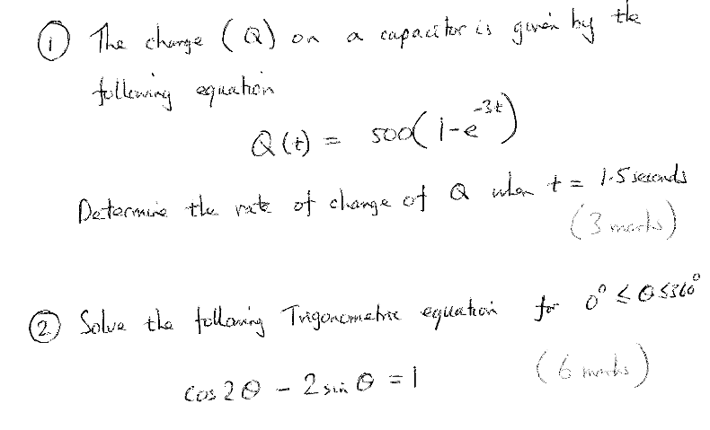 The Change A On A The Capacitor Is Given By Following Aquechen 3 E Q11 Sod 1 2 Determine The Rate Of Change Of 1