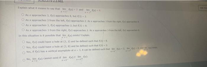 Llei 22 002 Explain What It Means To Say That Im P And As X Approaches 1x Approaches 8 Buty 2 As X Approaches Fro 1