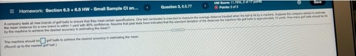 Www Acompany W Hement Try The Machine The Machine Obate Hound Up To The Work Homework Section 6 3 6 5 Hw Small Sampl 5