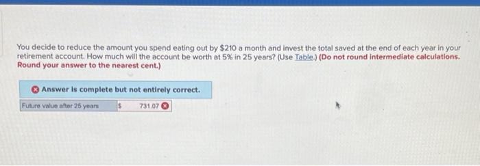 You Decide To Reduce The Amount You Spend Eating Out By 210 A Month And Invest The Total Saved At The End Of Each Year 1