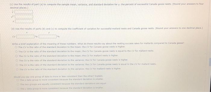 For Mallard Ducks And Canada Goose What Percentage Of Nests Are Successful At Least One Offspring Survives Studies In 2