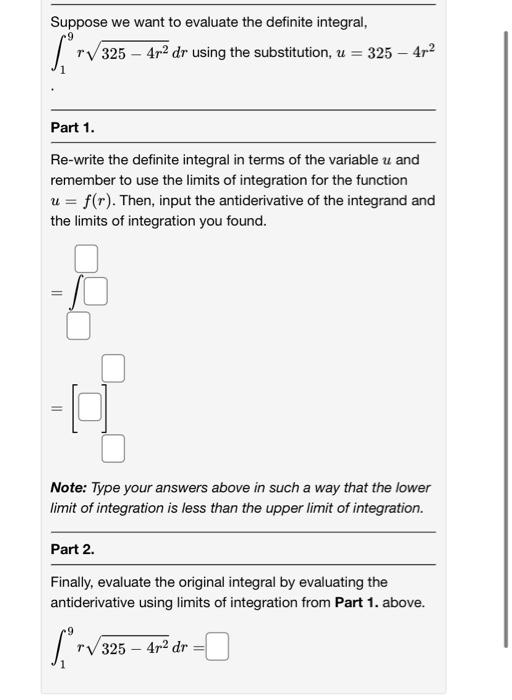 Suppose We Want To Evaluate The Definite Integral 4 Tan X Sec Dx Using The Substitution U Tan X Part 1 Re W 2