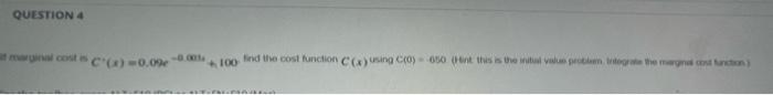 Question 4 Www Csc 0 02 0 100 Find The Cost Function Using Co 050 Rent Te Is The Wil Vous Peccatorem Condo 1