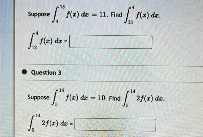 13 Suppose F F X Da 13 5 S M Dx 11 Find Fla Ssc F X Dx Da 13 Question 3 14 14 Suppose 10 Find 1