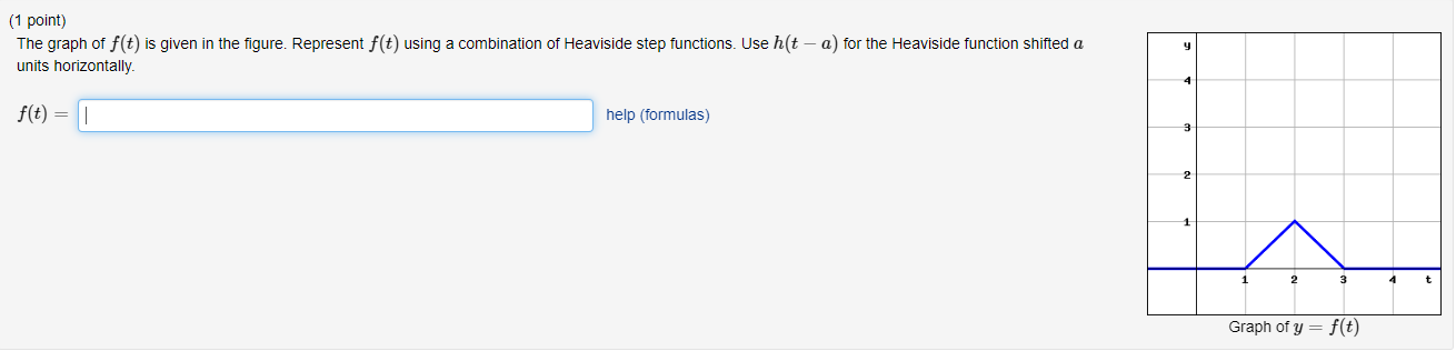1 Point The Graph Of F T Is Given In The Figure Represent F T Using A Combination Of Heaviside Step Functions Use 1