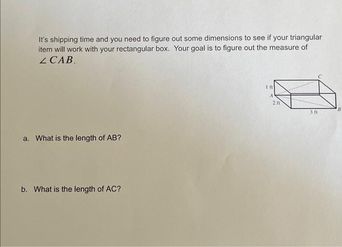 It S Shipping Time And You Need To Figure Out Some Dimensions To See If Your Triangular Item Will Work With Your Rectang 1