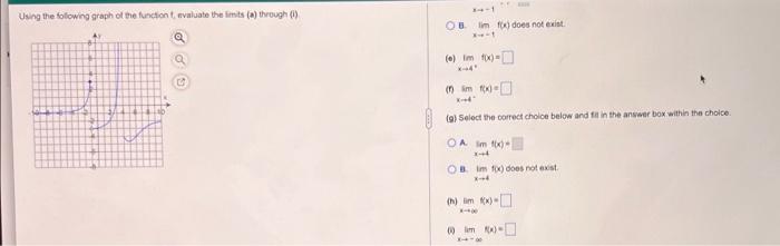 Using The Following Graph Of The Function Evaluate The Iman A Through A Select The Correct Choice Below And It In Th 2