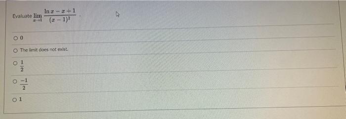 In 1 Evaluate Lim 1 1 Oo The Limit Does Not Exist O 1 O 1 2 0 1 1