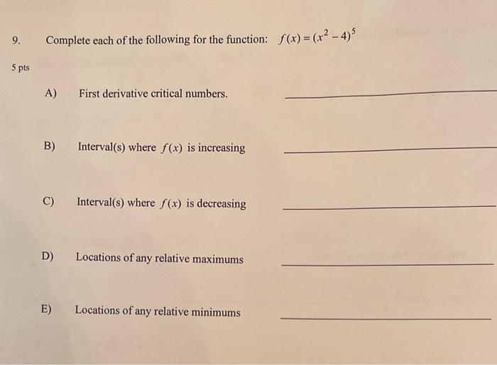 At X 2 5 Find The Exact No Decimals Slope Of The Line Tangent To Graph Of Y X 5 1 Pt 9 Complete Each Of 2