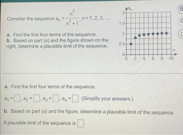 Aa 2 21 Consider The Sequence An N 1 2 3 2 N 1 G 1 5 A Find The First Four Terms Of The Sequence B 1