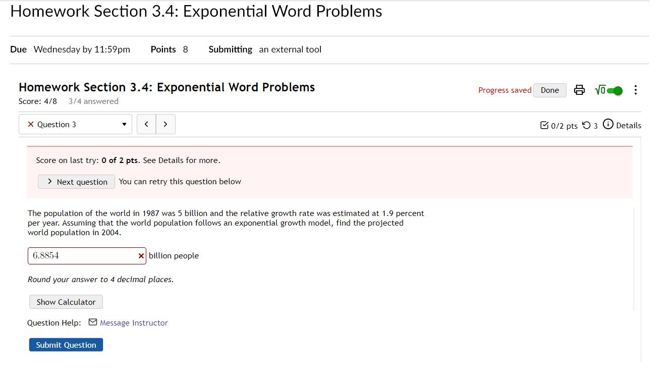 Homework Section 3 4 Exponential Word Problems Due Wednesday By 11 59pm Points 8 Submitting An External Tool Homework S 1