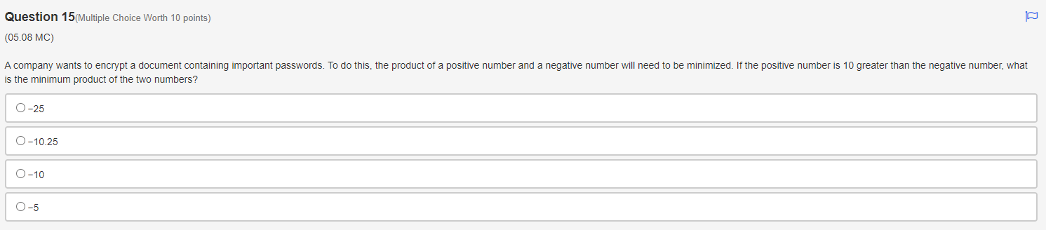 Question 15 Multiple Choice Worth 10 Points 05 08 Mc A Company Wants To Encrypt A Document Containing Important Passw 1