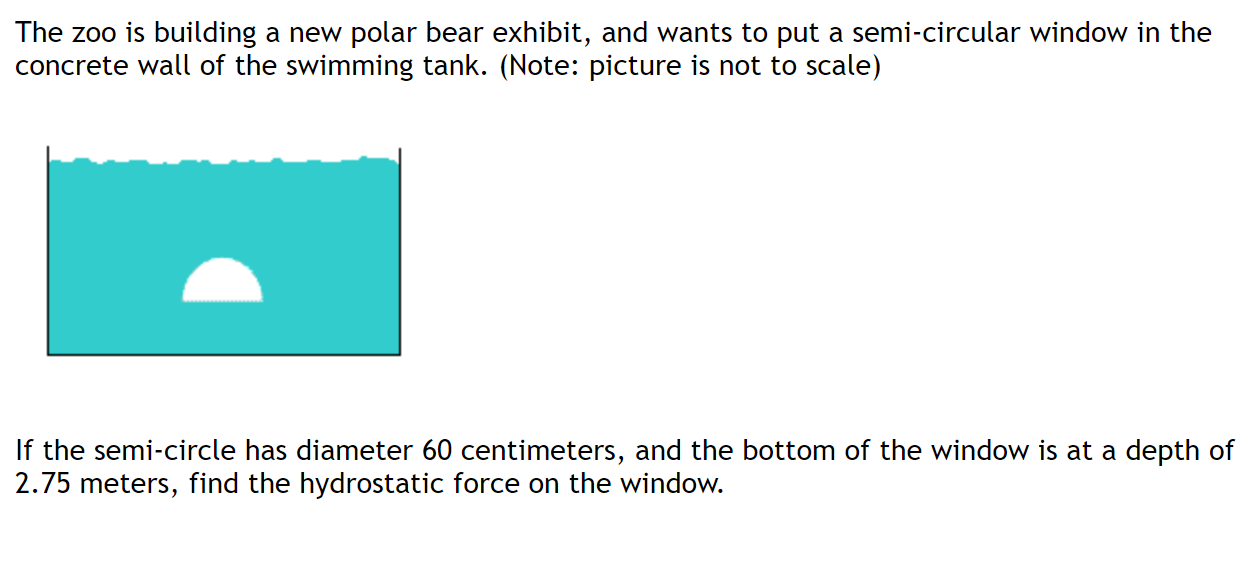 The Zoo Is Building A New Polar Bear Exhibit And Wants To Put A Semi Circular Window In The Concrete Wall Of The Swimmi 1