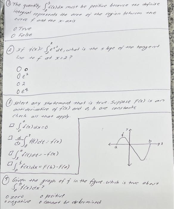 The Quantity S Aca Dx Must Be Positive Because The Definite Integral Represents The Area Of The Region Between The Curv 1