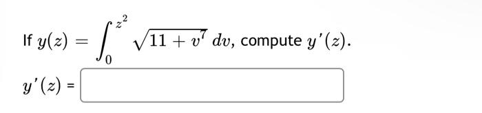 If Y Z 1 11 V Dv Compute Y Z 0 Y 2 1