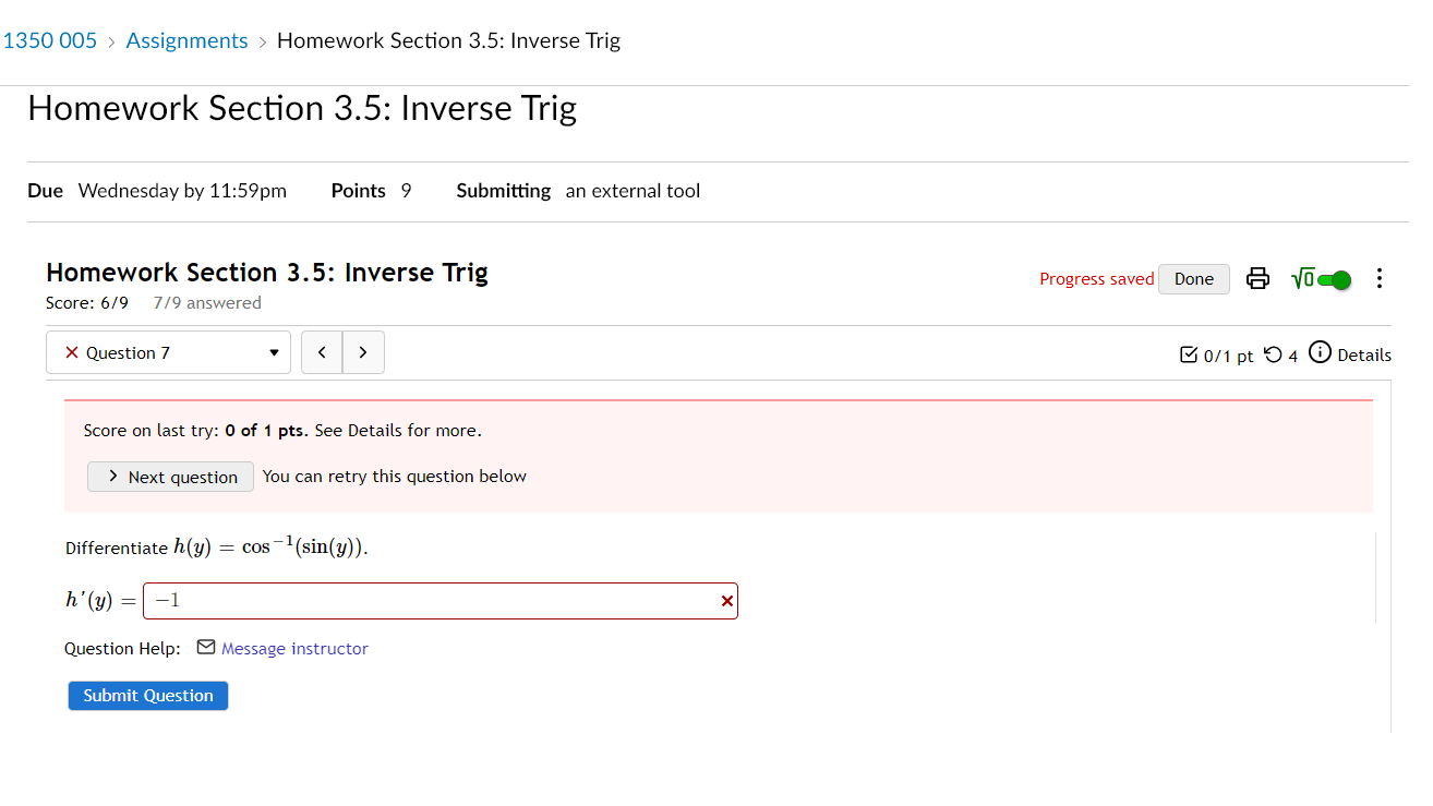 1350 005 Assignments Homework Section 3 5 Inverse Trig Homework Section 3 5 Inverse Trig Due Wednesday By 11 59pm 1