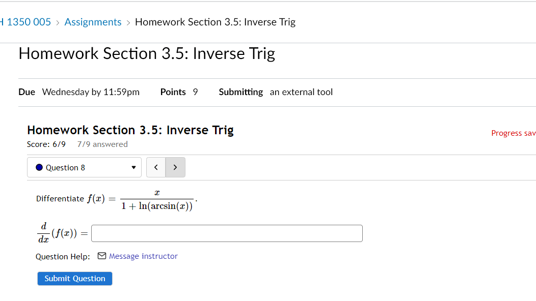 41350 005 Assignments Homework Section 3 5 Inverse Trig Homework Section 3 5 Inverse Trig Due Wednesday By 11 59pm 1