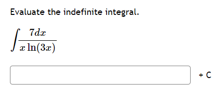 Evaluate The Indefinite Integral San 7dc X In 3x C 1